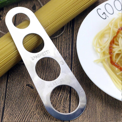 Kitchen Pasta Tool with 4 Holes, Rust-Resistant Stainless Steel Spaghetti Measurer 1