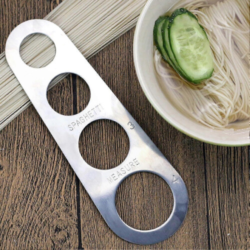Kitchen Pasta Tool with 4 Holes, Rust-Resistant Stainless Steel Spaghetti Measurer 2