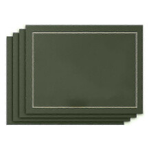 Set mit 4 grünen, waschbaren Leder-Tischsets, hitzebeständig, wasserdicht, rutschfest, 43 x 30 cm