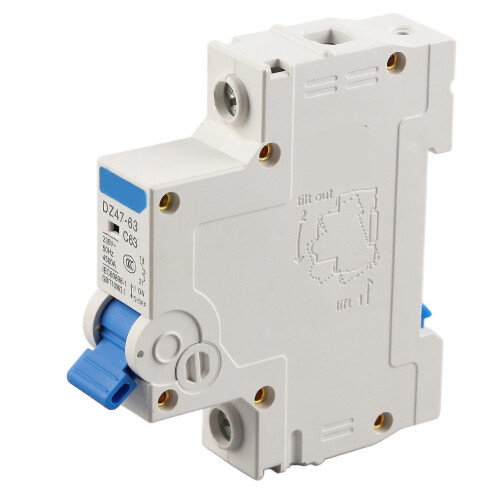 63A 230V AC Single Pole Circuit Breaker compatible with Solar System Communication System Compatible with DZ47 63