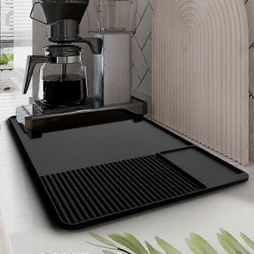 Silicone Non-Slip Drying Mat compatible with Dishware and Kitchen Appliances