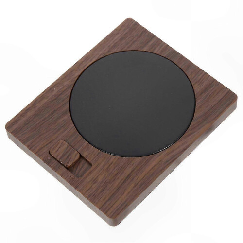 Electric Mug Warmer Walnut Tone Desk Accessory compatible with Coffee Lovers Home Office Use