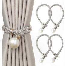 Adjustable Tiebacks compatible with Beaded Curtains, Set of 4, Stylish Design compatible with Home and Office Use