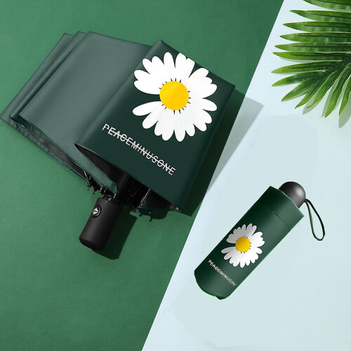 8 Bone Automatic Folding Umbrella Flower Printed Windproof Umbrella 2
