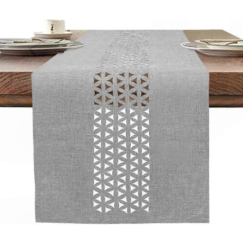 Elegant Dining Decor with Laser-Cut Patterned Table Runners and Cloths