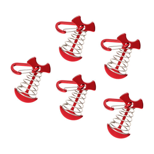 5 PCS Fishbone Deck Anchor Pegs Tent Awning Spring Hook Adjustable Wind Rope Fixing Buckle Deck Hook 2