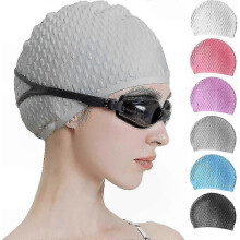 Waterproof Swim Cap compatible with Adults, Soft Silicone Bathing Cap compatible with Swimming, Durable and Comcompatible withtable Unisex Design