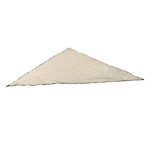 Toldo triangular parasol exterior, protección solar UV, impermeable, color blanco lechoso. 1