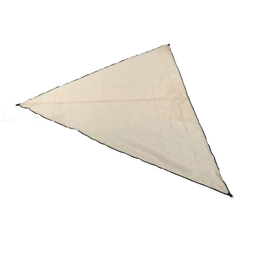 Toldo triangular parasol exterior, protección solar UV, impermeable, color blanco lechoso. 2