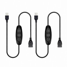 USB-LED-Dimmerschalter, 10-stufig einstellbare Beleuchtung, 5V-Buchse auf Stecker, 2er-Pack, kompatibel mit USB-betriebenen Geräten