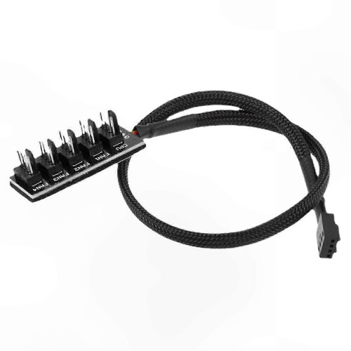 4-Way PWM Fan Splitter Cable with Nylon Mesh compatible with CPU Cooling System