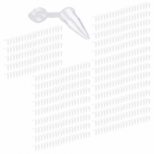 1000 Pack 0.2ml Round Bottom Tubes with Caps Clear White