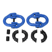 2PCS Safety Chain Connector Link 1/2in Alloy Steel Heavy Duty 5.3T Loading Quick Install Multi Functional Tow Hitch Hammer Lock Blue