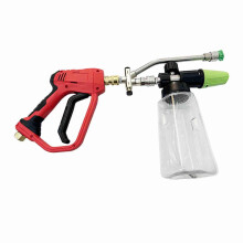 Schuimkanon, autoschuimblazer met brede hals en zeepsproeier, compatibel met hogedrukreiniger met 1/4" snelkoppeling, transparante fles van 1 liter