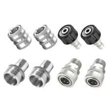 Pressure Washer Adapter Set, 8 PCS Stainless Steel Quick Disconnect Kit, M22 Swivel to 3/8' Quick Connect, 3/4' to Quick Release