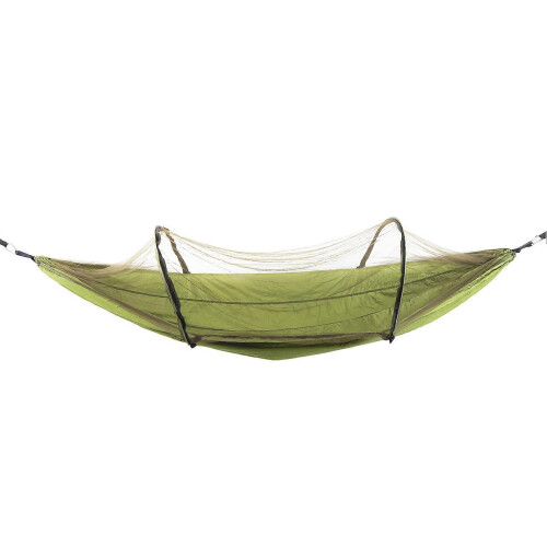 Single Person Super Light Automatic Quick Opening Removable Hammock with Mosquito NetMilitary Green 1