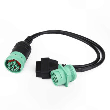 OBD2-auf-9-Pin-J1939-Y-Splitterkabel-Adapter, kompatibel mit Lkw mit 16-Pin-Stecker-auf-Buchse-Anschluss
