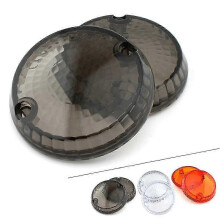 Paar Motorrad-Blinkerglasabdeckungen, Rauchglas, Klarglas, Gelb, kompatibel mit Kawasaki Vulcan 1500 Classic, Mean Streak 1600, 750, 800, 900