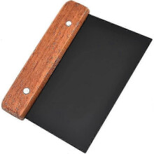 Professional Bench Scraper for Baking - Stainless Steel Blade & Wood Handle Dough Cutter