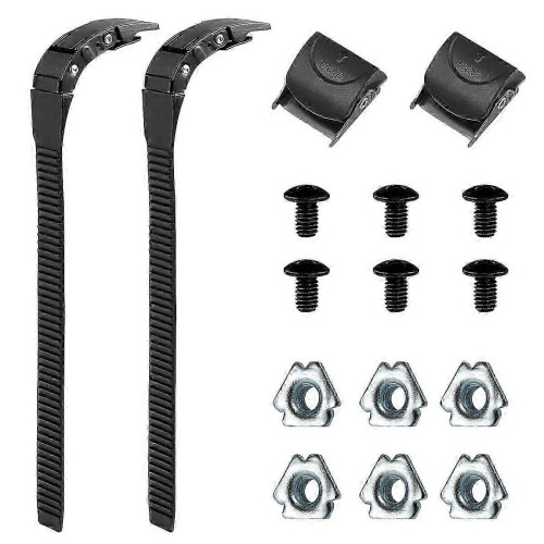 2 Pack Universal Skate Buckle Strap Set compatible with Roller Skates Adjustable Replacement Straps Black