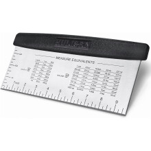 10" Stainless Steel Bench Scraper with Measuring Scale – for Dough, Pizza, Bread & Food Chopping – Compatible with Baking Needs