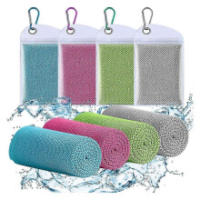 4er-Pack Kühlhandtücher, geeignet für Fitnessstudio, Yoga, Camping, atmungsaktive Sporthandtücher, auch für Nacken und Gesicht geeignet