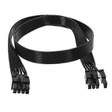 Câble d'alimentation GPU 8 broches vers PCIe 6+2 broches, compatible avec les cartes graphiques, gainé noir, 60 cm