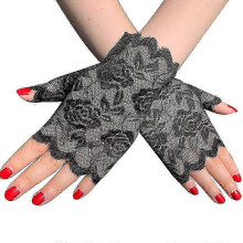 Damen-Fingerhandschuhe mit Blumenmuster und UV-Schutz, geeignet für Autofahren, Hochzeiten, Partys und Opern