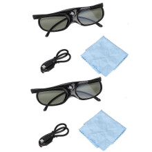 2er-Pack 144Hz Active Shutter 3D-Brillen, kompatibel mit DLP-Projektoren und LCD-3D-Fernsehern