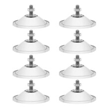 Set van 8 stevige zuignappen van 5,5 cm (2,16 inch) van transparant PVC, geschikt voor glazen badkamerspiegels.