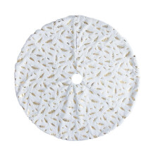 Witte kerstboomrok, 91 cm (36 inch) kerstboomrok met gouden pailletten en veren, pluche kerstboommat geschikt voor kerstfeestjes en binnendecoratie.