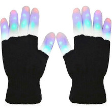 LED-Leuchthandschuhe/Bunt, LED-Karnevalslichter blinkend/Mehrfarbig, Geeignet für Partys/Clubveranstaltungen/Treffen/Weihnachten/Läufe