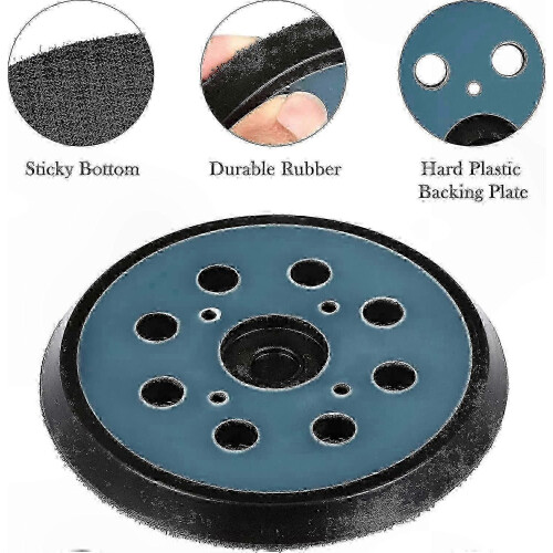 2-Pack 5" 8-Hole Hook & Loop Sanding Pads compatible with Orbital Sanders 1