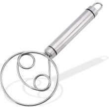 Stainless Steel Danish Dough Mixer, Manual Baking-dough Scraper And Flour Coil Whisk Agitator, Blender