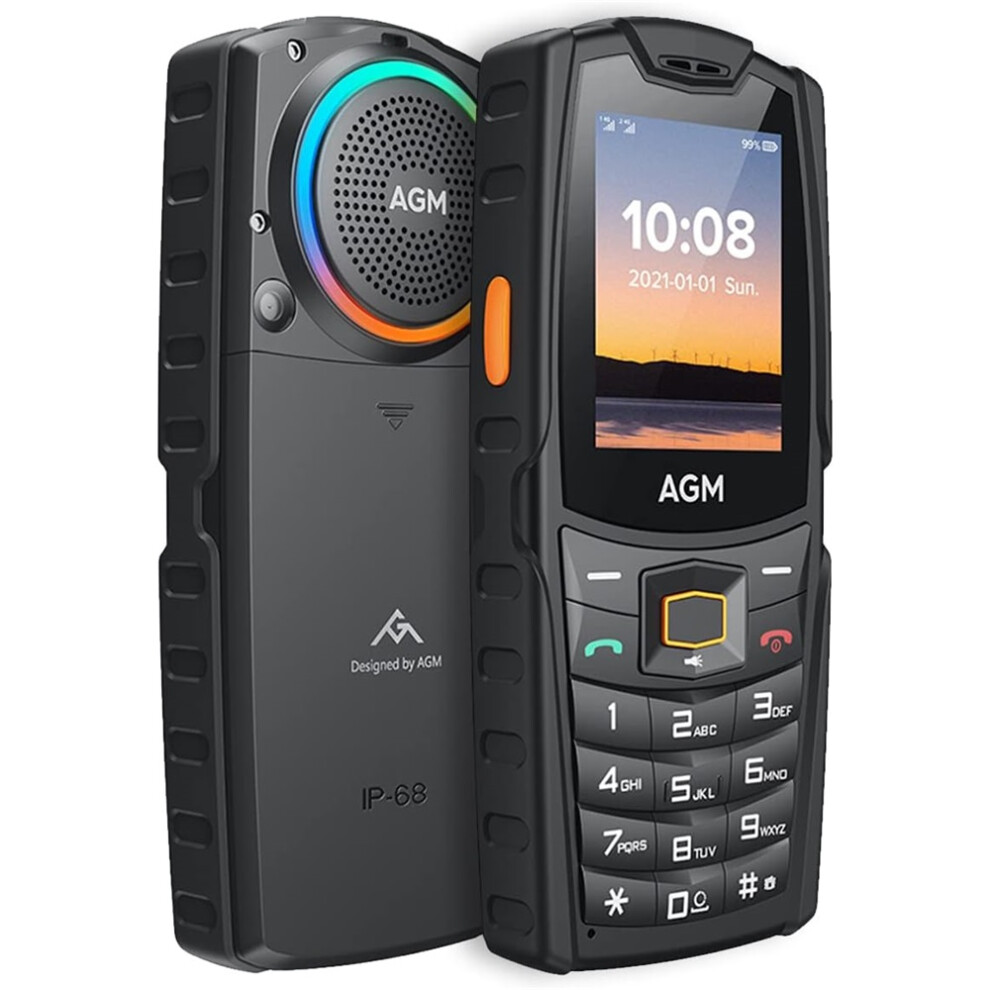(Black) Agm M6 Rugged Feature Cell Phone, 4G Basic Mobile Phones, 109Db Powerful Speaker,128Mb 2500 Mah- Black 4027021857358