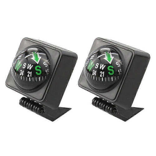2 Pack Black Car Dashboard Compass compatible with Vehicle Boat with Mount