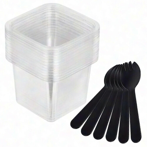 Dessert Cups With Lids 50 Sets Mousse Cake Storage 1