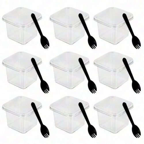 Dessert Cups With Lids 50 Sets Mousse Cake Storage 2