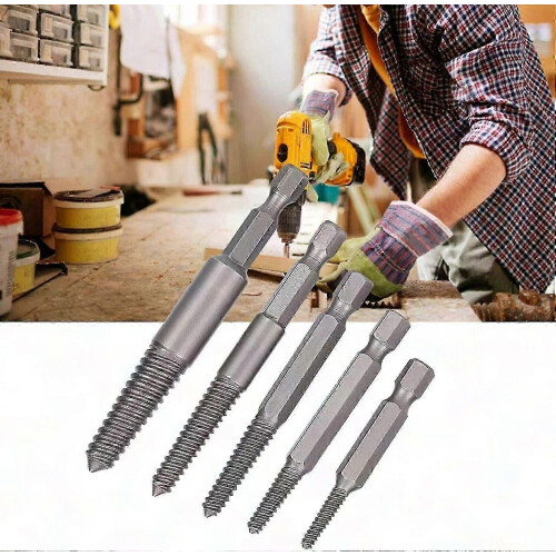 5pcs Screw Drill Bits compatible with Broken Screw Extractor 1