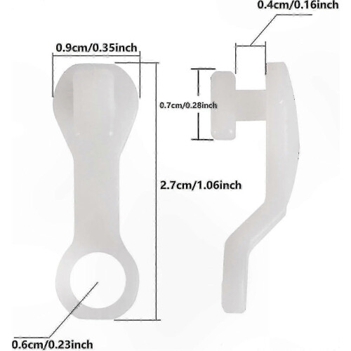 White Curtain Glider Hooks - 50 Pack compatible with Smooth Operation 1