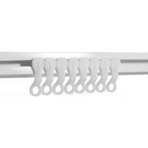 White Curtain Glider Hooks - 50 Pack compatible with Smooth Operation 2