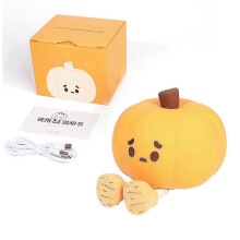 Halloween Pumpkin Night Light Portable Silicone Lamp with Timer Touch Control compatible with Kids Room Decor