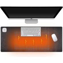 Large Heated Desk Pad 31x13 Inches PU Leather Warm Keyboard Mat with 3 Temperature Settings compatible with Office Gaming Winter Use