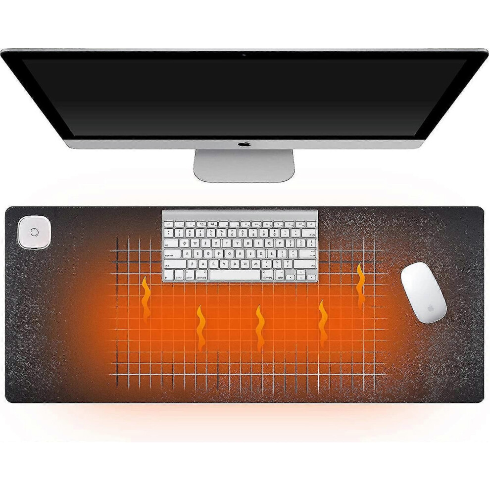 Large Heated Desk Pad 31x13 Inches PU Leather Warm Keyboard Mat with 3 Temperature Settings compatible with Office Gaming Winter Use-image-OPC-PTT7QFX-NEW
