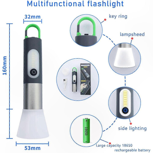 LED Tactical Flashlight with Rechargeable Battery - 1800mAh Portable Pocket Light 1
