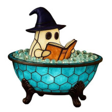 3D Ghost Night Light compatible with Halloween Decor Bubble Bath Lamp with LED compatible with Bedroom Party