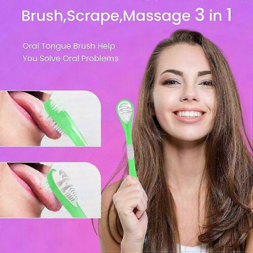 Grattoir à langue pour adultes, brosse douce double face 2