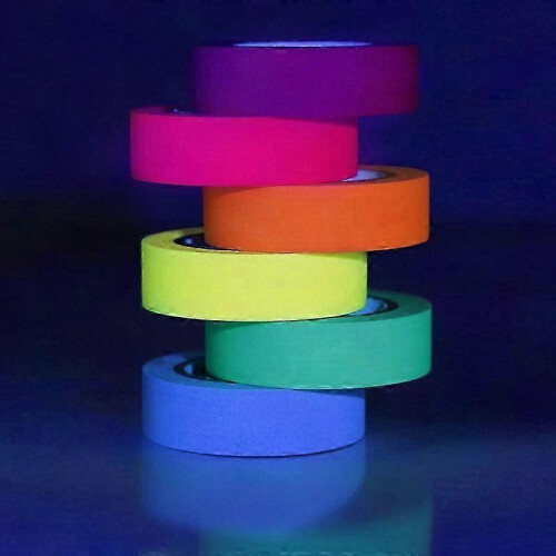 Cinta de algodón fluorescente UV, autoadhesiva, mate, para noche. 1