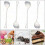 4 cucharas de acero inoxidable con forma de corazón, aptas para postres. 5