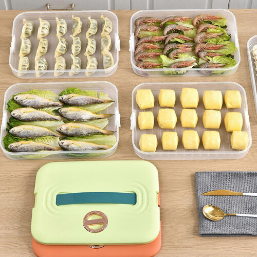 Food Freezing Storage Box Clear Food Fridge Box with Time Recoder Multilayer Container Stackable compatible with Kitchen 1